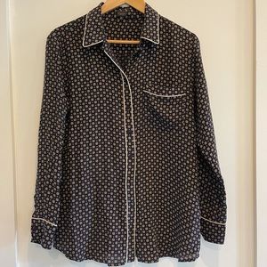 T. Babaton 100% Silk Shirt , size M, pajama style